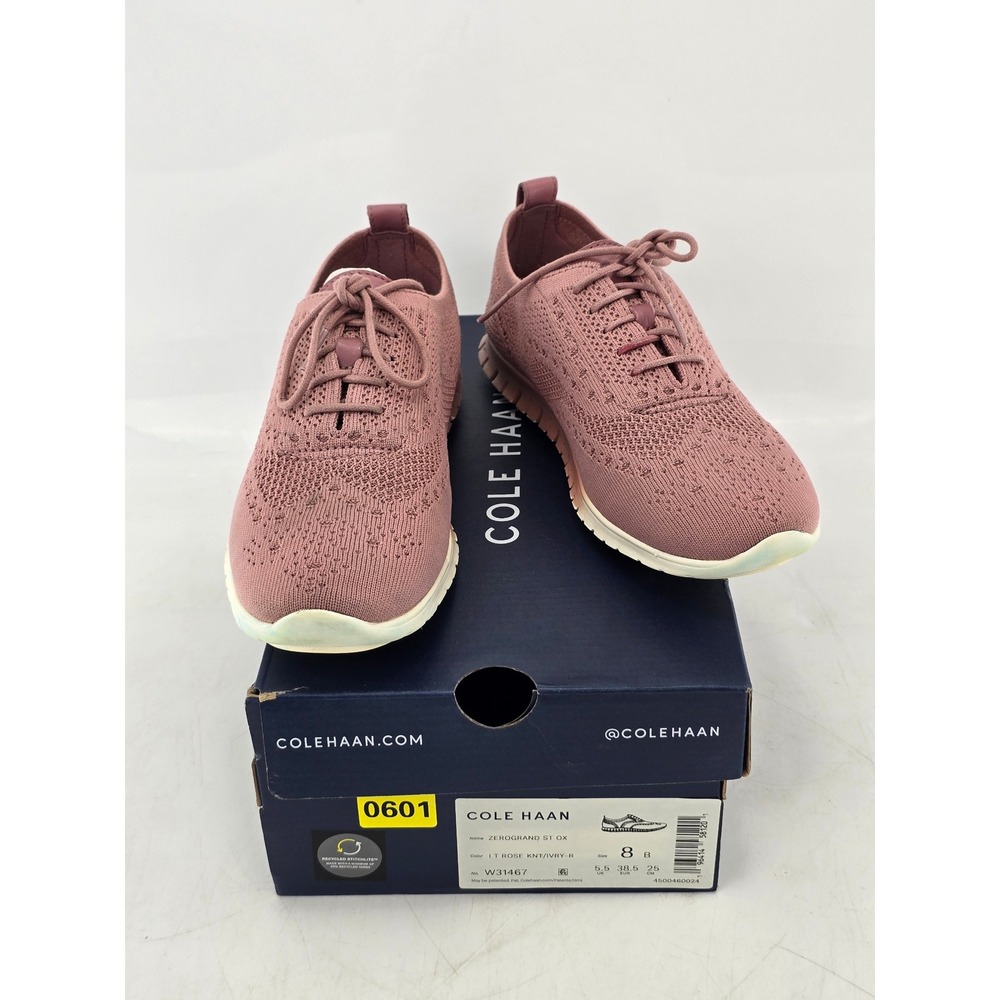 Cole Haan Zerogrand ST OX Womens 8 Light Rose Knit Oxford Shoes - Excellent